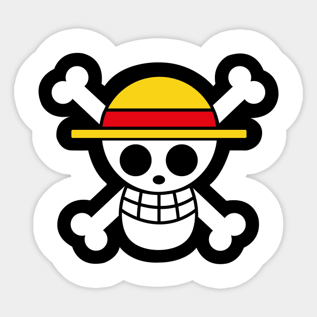 One Piece Skull Minimalist Sticker by Sugoi Shop